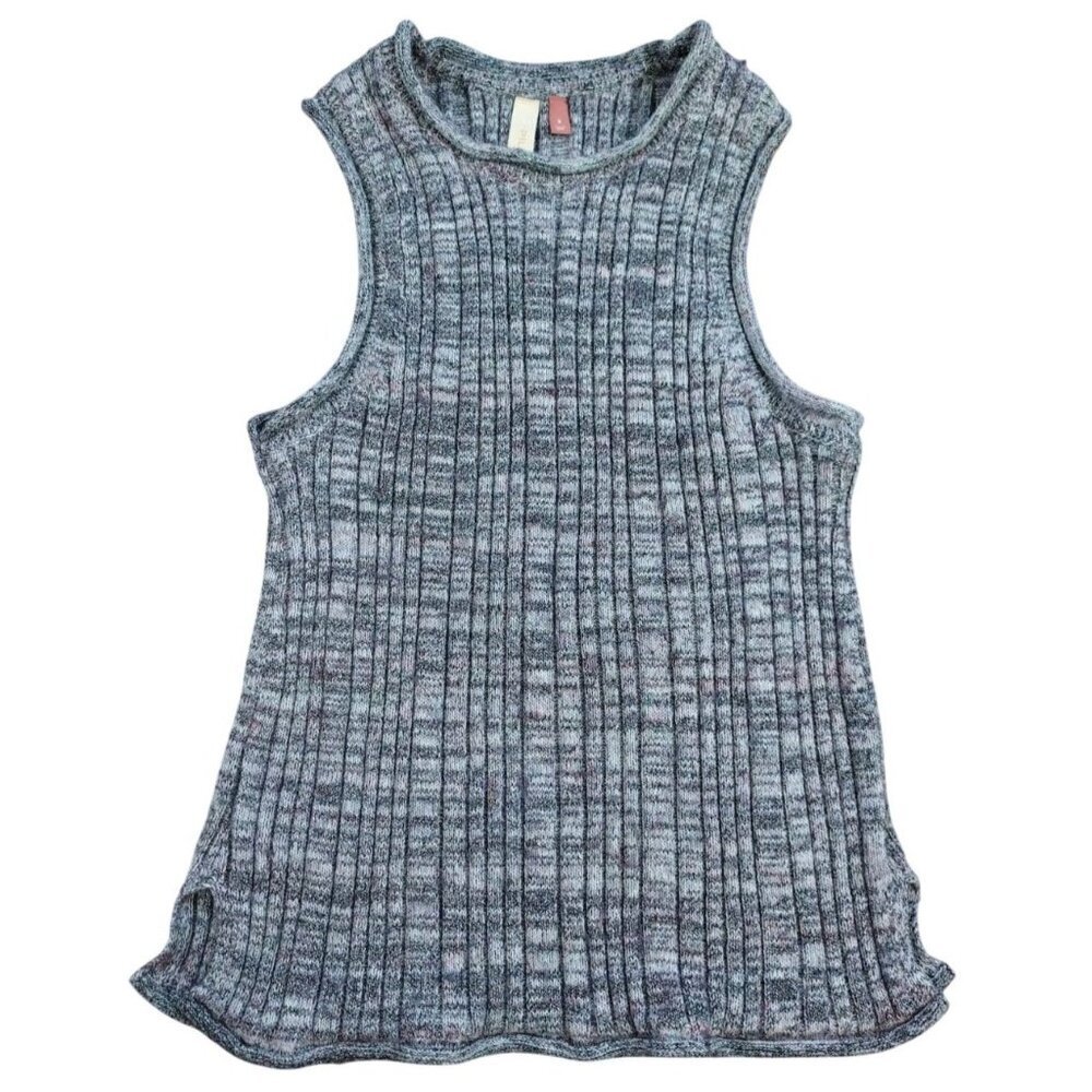 Pilcro Ribbed Knit Sleeveless Top Gray Marled Anthropologie Size S.
